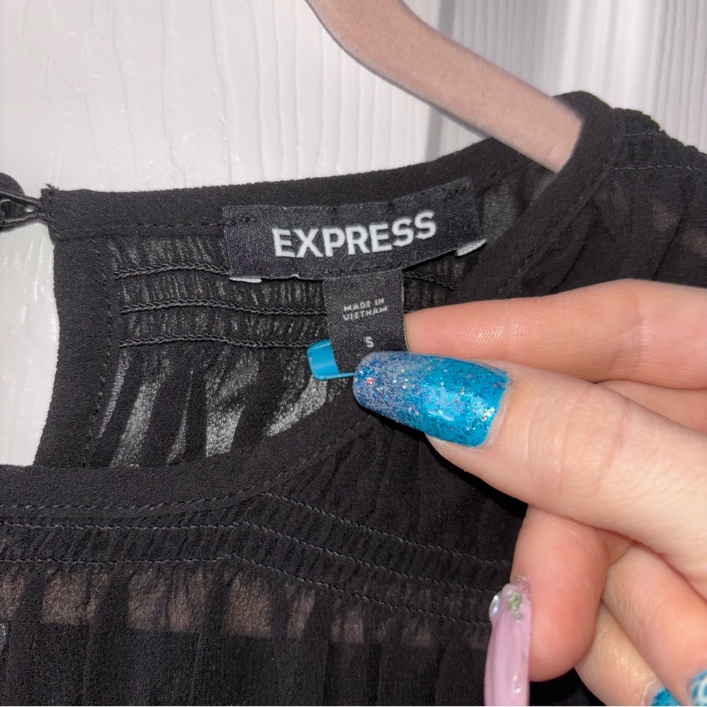 Express Black Ruffle Blouse - Picture 3 of 3